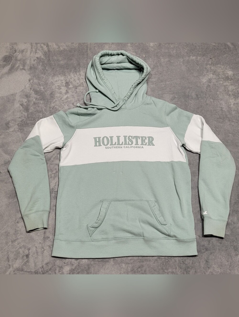 Hollister Womens Hoodie Pullover Mint Green Center Logo Size Large